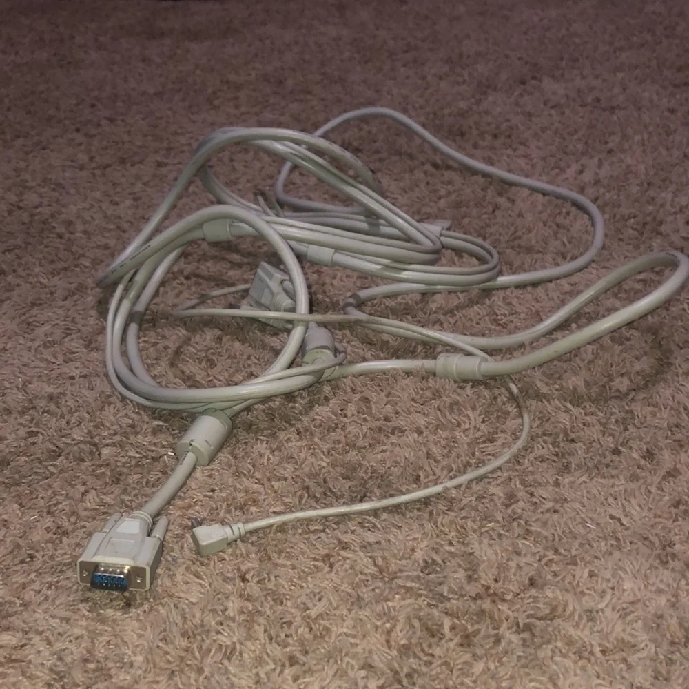 12’L heavy duty computer monitor cord with USB cord to old micro usb attached